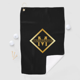 Nepgoud Monogram – Zwart & Goud Golfhanddoek