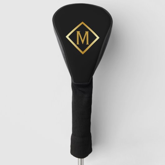 Nepgoud Monogram – Zwart & Goud Golfheadcover (Voorkant)