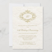 Nepgoud op Crème Witte 50ste Huwelijksverjaardag Kaart (Voorkant)