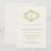 Nepgoud op Crèmewit 50ste Huwelijksverjaardag Kaart (Voorkant / Achterkant)