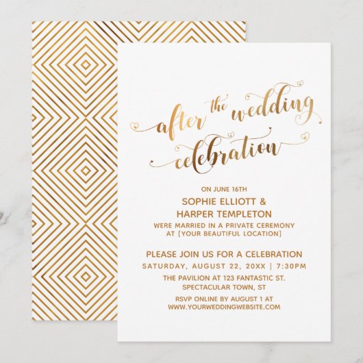 Nepgoud op Wit na de Bruiloftsfeestelijkheid Kaart (Voorkant / Achterkant)