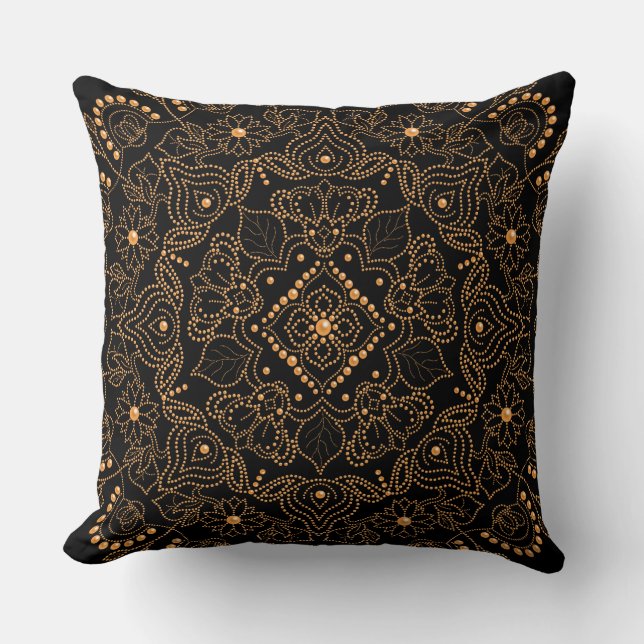 Nepgoud Parel Kraal Mandala Print  Kussen (Voorkant)