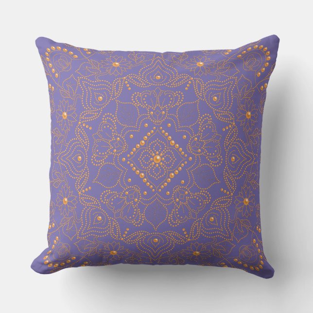 Nepgoud Parel Kralen Mandala Print Kussen (Voorkant)