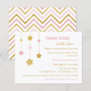 Nepgoud Roze Twinkelende Kleine Ster Baby Shower Kaart