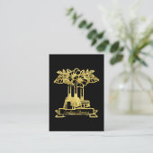 Nepgoud Schoonmaak Bloem Plant Script Logo Visitekaartje (Staand voorkant)