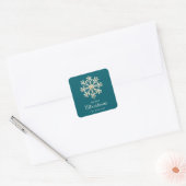 Nepgoud Sneeuwvlok Teal Kerstmis Sticker (Envelop)