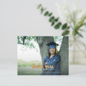 Nepgoud Stijlvol Schrift Afstudeer Bedankt Briefkaart (Staand voorkant)