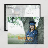 Nepgoud Stijlvol Schrift Afstudeer Bedankt Briefkaart (Voorkant / Achterkant)