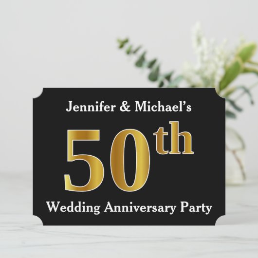 Nepgoud Uiterlijk 50ste Huwelijksjubileumfeest Kaart (Staand voorkant)