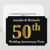 Nepgoud Uiterlijk 50ste Huwelijksverjaardagsfeest Kaart (Voorkant / Achterkant)