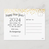 Nepgoud Vals confetti Gelukkig Nieuwjaar 2019 Feestdagenkaart (Achterkant)