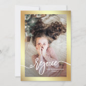 Nepgoud Verheug u | Kerstscript met foto Feestdagenkaart (Voorkant)