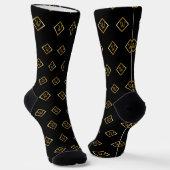 Nepgouden As-monogram – Zwart & Goud Sokken (Gebogen)
