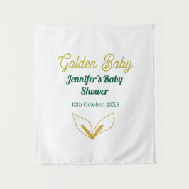 Nepgouden bladrijk groen betoverdbabyshower  wandkleed