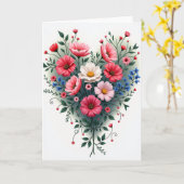 Nepgouden bloemhartkaart kaart (Gele Bloem)
