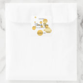 Nepgouden Confetti Bedankt Script Sjabloon Vierkante Sticker (Tas)