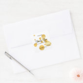 Nepgouden Confetti Bedankt Script Sjabloon Vierkante Sticker (Envelop)