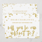 Nepgouden Confetti Wil Je Onze Usherette Zijn Kaart (Voorkant / Achterkant)