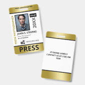 Nepgouden foto- en logopers-ID Badge (Voor- en achterkant)