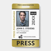 Nepgouden foto- en logopers-ID Badge (Voorzijde)