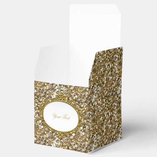 Nepgouden glittersieradendoos bedankdoosjes (Geopend)