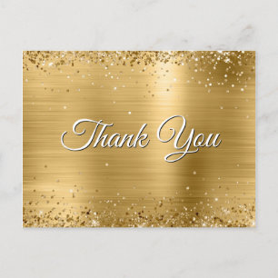 Nepgouden glittersprinkels folie bedankje briefkaart