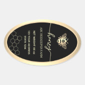 Nepgouden Honeybee Queenline Honey-potlabel Ovale Sticker (Voorkant)