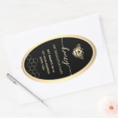Nepgouden Honeybee Queenline Honey-potlabel Ovale Sticker (Envelop)