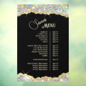 Nepgouden iriserende glitterservice menu raamsticker (Vel 3)