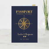 Nepgouden kompas reis paspoort bestemming (Voorkant)