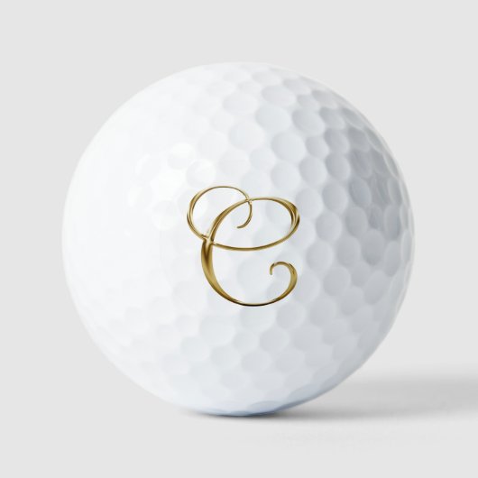 Nepgouden Metallic Monogram C Golfballen (Voorkant)