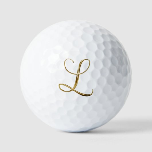 Nepgouden Metallic Monogram L Golfballen (Voorkant)
