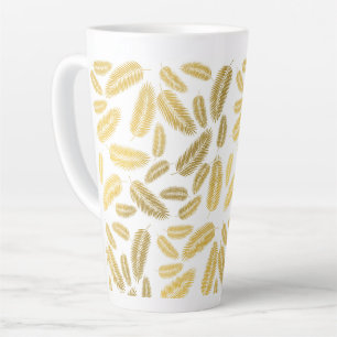 Nepgouden palmbloemblad motief latte mok