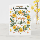 Nepgouden Pasen Grootouders kaart (Gele Bloem)