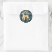 Nepgouden rendier ronde sticker (Tas)