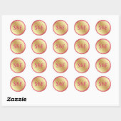 Nepgouden roze trouwmonogram enveloppe zegel (Vel)