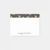 Nepgouden sterren op zwart patroonontwerp post-it® notes (Voorkant)