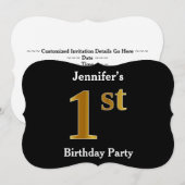 Nepgouden uitstraling 1e verjaardagsfeest + aangep kaart (Voorkant / Achterkant)