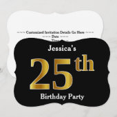 Nepgouden uitstraling 25e verjaardagsfeest + Aange Kaart (Voorkant / Achterkant)