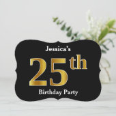 Nepgouden uitstraling 25e verjaardagsfeest + Aange Kaart (Staand voorkant)
