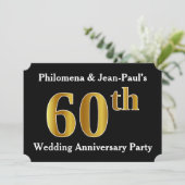Nepgouden uitzicht 60ste huwelijksjubileumfeest kaart (Staand voorkant)
