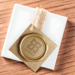 Nepgouden waszegel aangepaste logo vierkant bedankjes labels