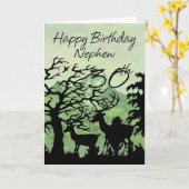 Nephew - 30e verjaardag Kaart Woodland (Gele Bloem)