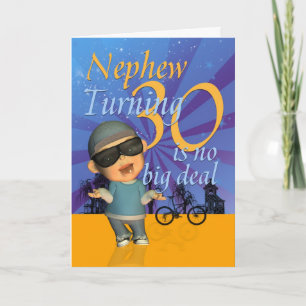 Nephew - 30e verjaardag van de kaartje Cute guy Kaart