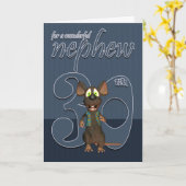 Nephew - 30ste verjaardag Kaart Mouse (Gele Bloem)