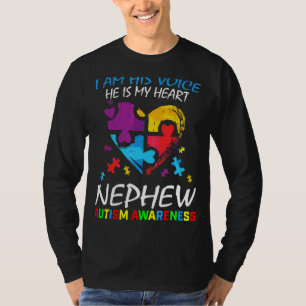 Nephew autisme zijn stem in mijn hart Puzzle T-shirt
