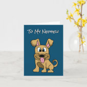 Nephew Birthday Card - Cute Dog Kaart (Gele Bloem)