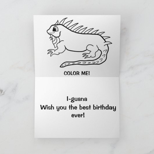 Nephew Birthday Card - Cute Iguana Kaart (Binnen)