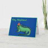 Nephew Birthday Card - Cute Iguana Kaart (Voorkant)