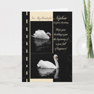 Nephew Birthday Card Swans Kaart